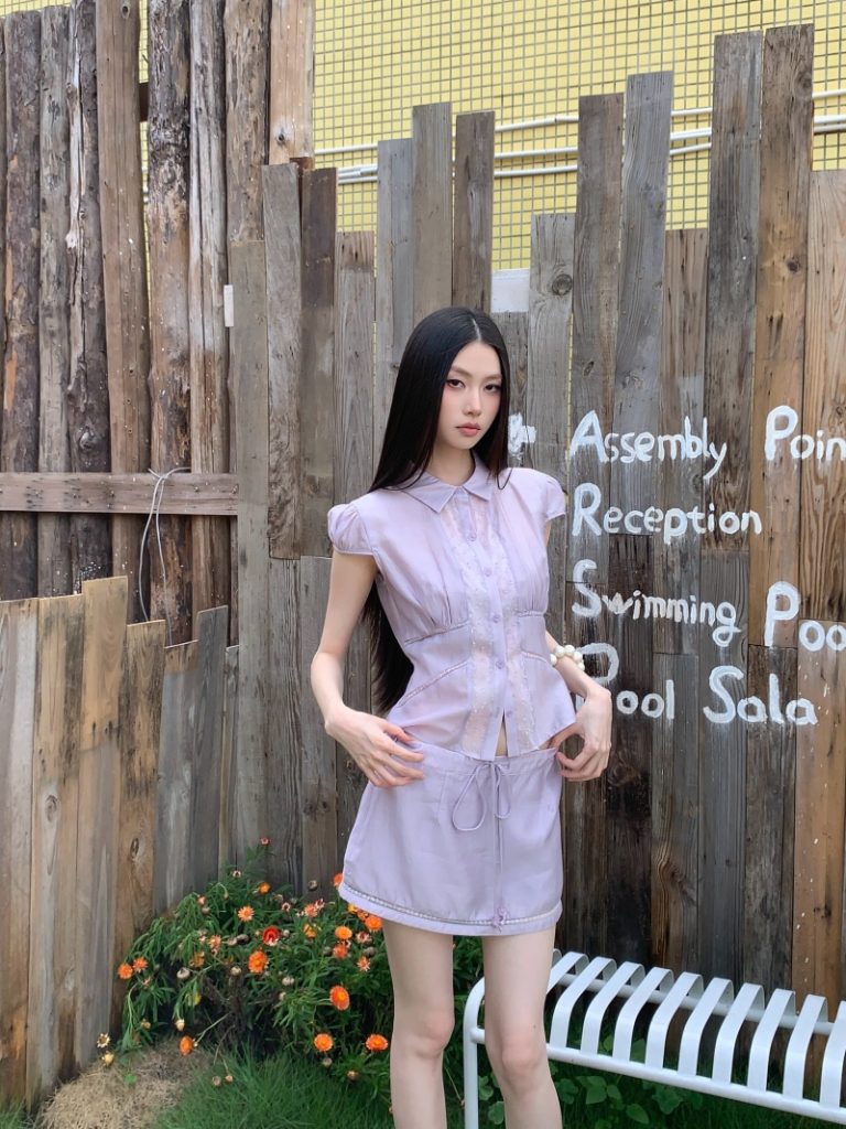 Women's Imported Acetate Shirt and Skirt Set
